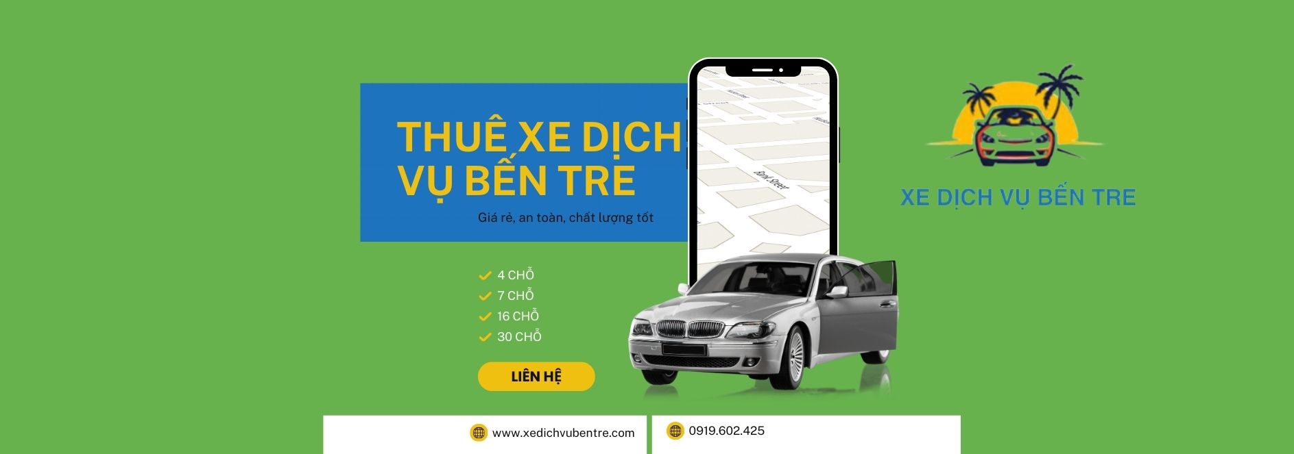 Banner xe dịch vụ bến tre